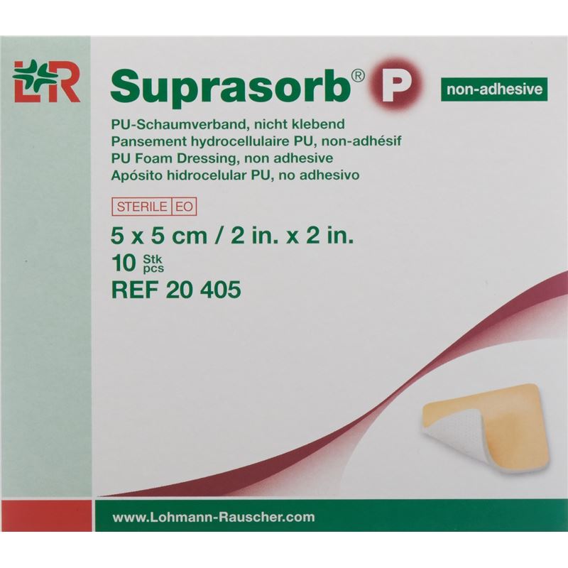 SUPRASORB P Schaumverband 5x5cm n klebe 10 Stk