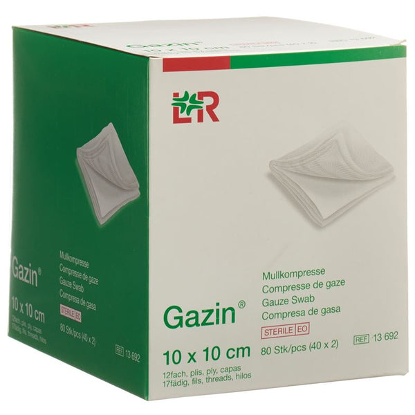 GAZIN Mullkompressen 10x10cm 12f st 40 x 2 Stk