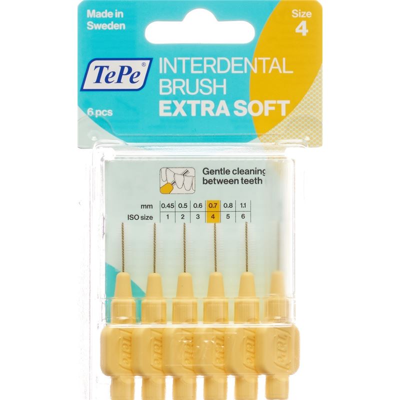 TEPE Interden Brush 0.7mm x-soft gelb Blist 6 Stk