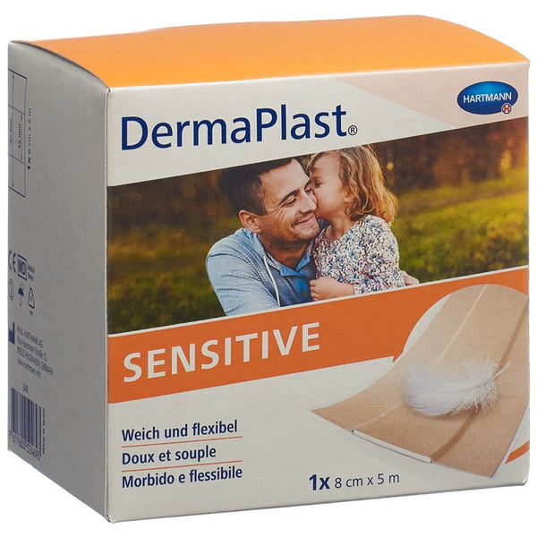 DERMAPLAST Sensitive Schnellverb 8cmx5m hf Rolle