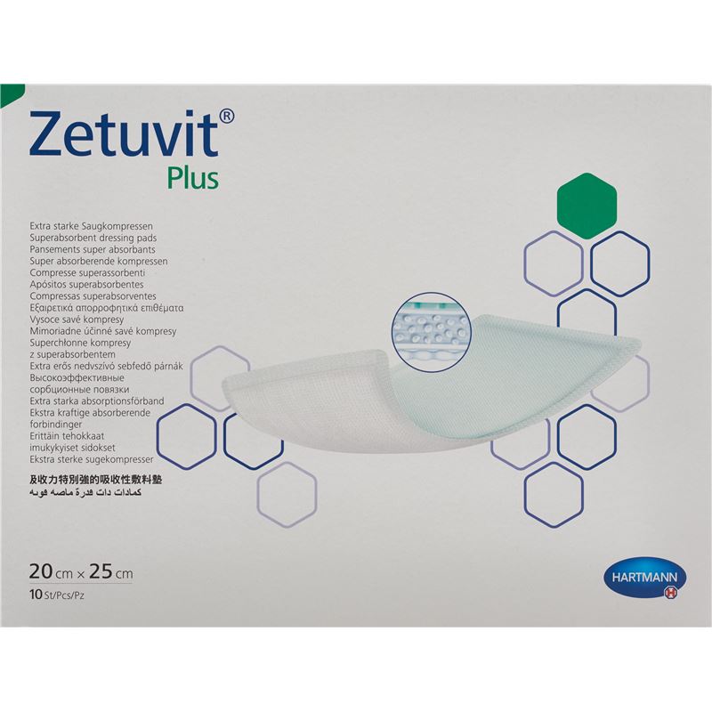 ZETUVIT Plus Absorptionsverband 20x25cm 10 Stk