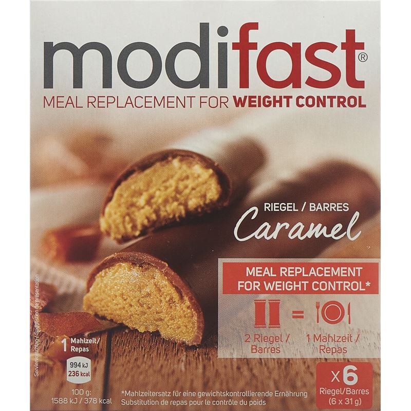 MODIFAST Riegel Caramel 6 x 31 g