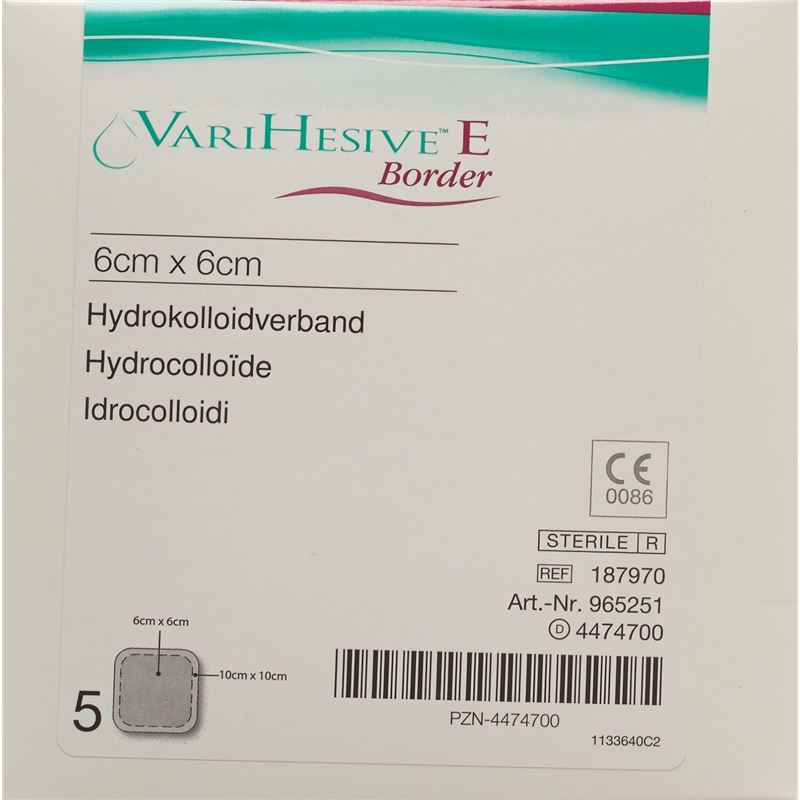 VARIHESIVE E BORDER Verband 6x6/10x10cm 5 Stk