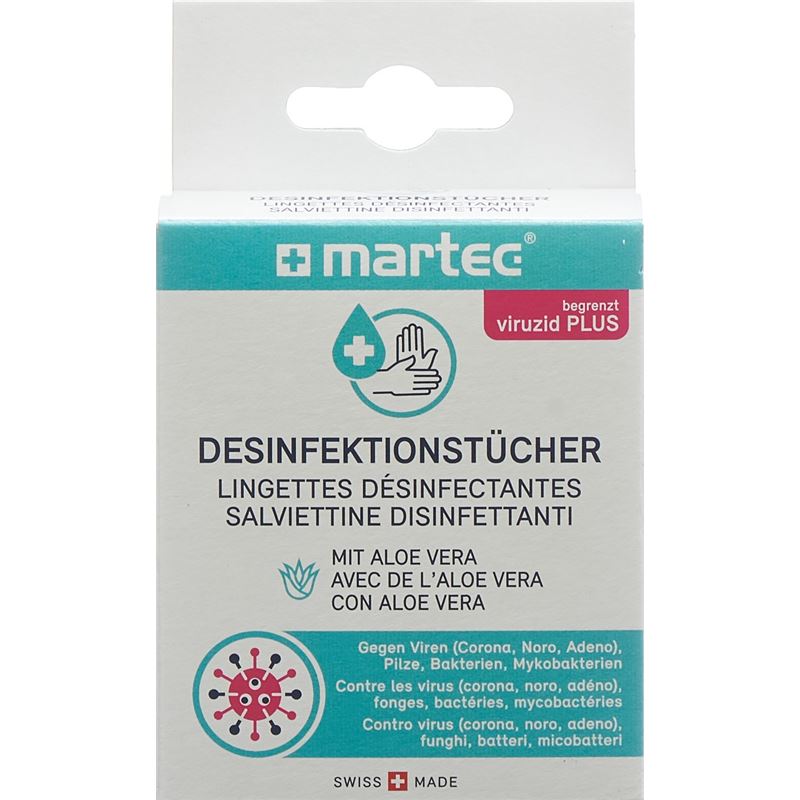 MARTEC Desinfektionstücher mit Aloe vera 10 Stk