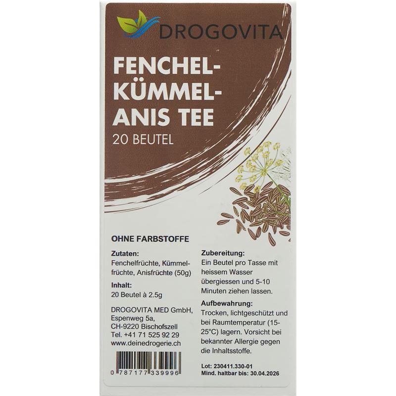 DROGOVITA Fenchel-Kümmel-Anis Tee Btl 20 Stk