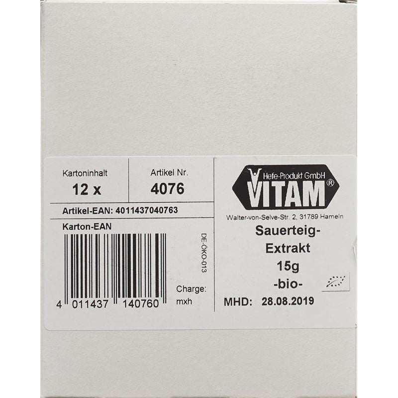 VITAM Sauerteig Extrakt Bio 12 x 15 g