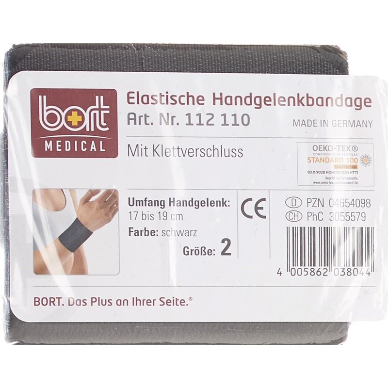 BORT Handgelenkbandage Velcro 8cm Gr1 -17cm schwa