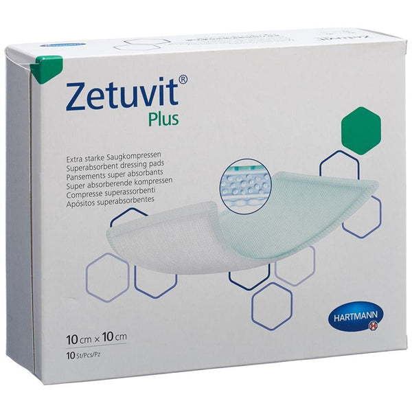 ZETUVIT Plus Absorptionsverband 10x10cm 10 Stk