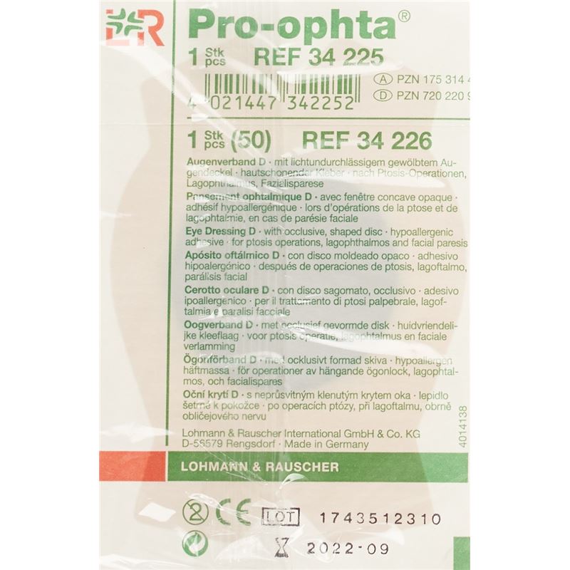 PRO-OPHTA D Augenverband lichtdicht hautf