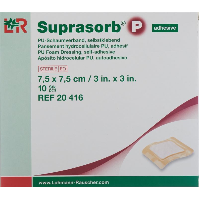 SUPRASORB P Schaumverband 7.5x7.5cm selbstk 10 Stk