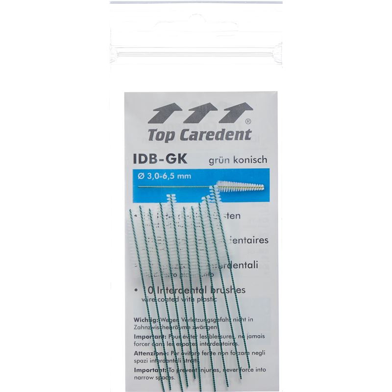 TOP CAREDENT C10 IDB-GK Int Bürste grün kon 10 Stk