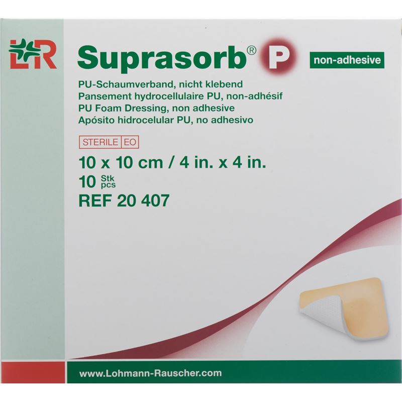 SUPRASORB P Schaumverband 10x10cm n klebe 10 Stk