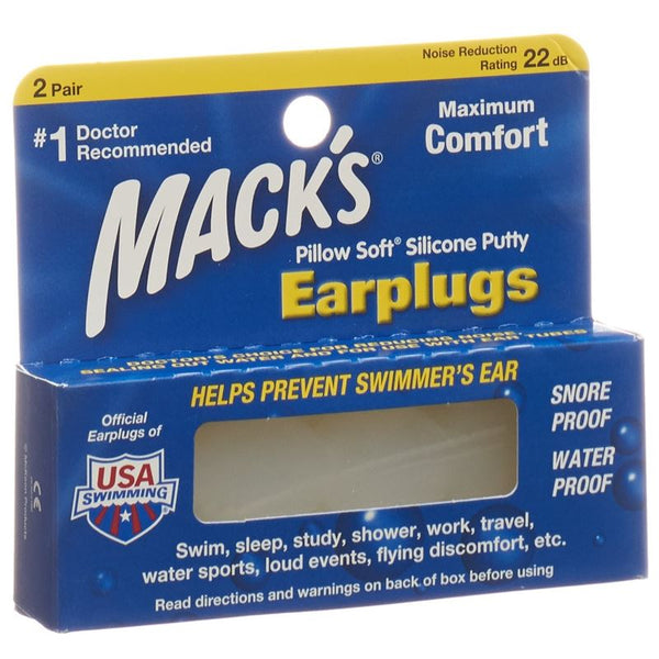 MACKS Earplugs transparent 2 Paar