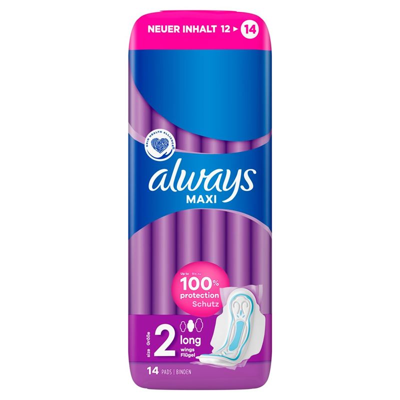 ALWAYS Maxi Binde Long mit Flügeln 14 Stk