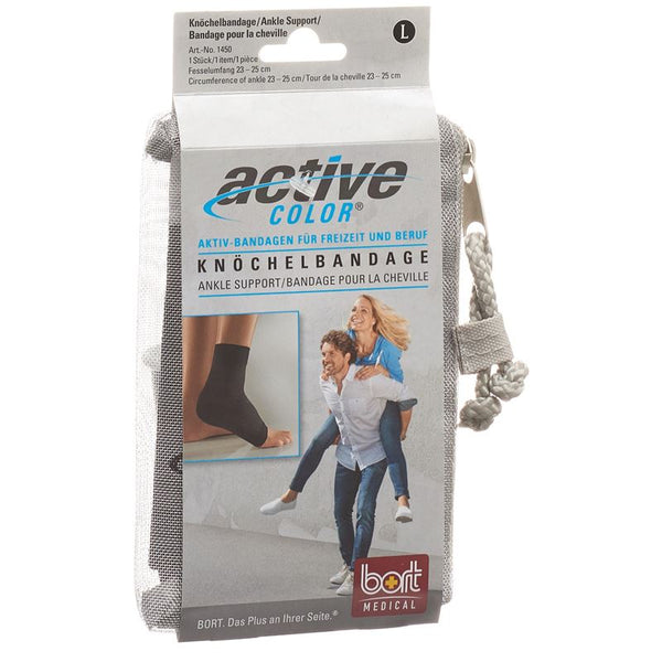 BORT ActiveColor Knöchelbandage S -21cm schwarz