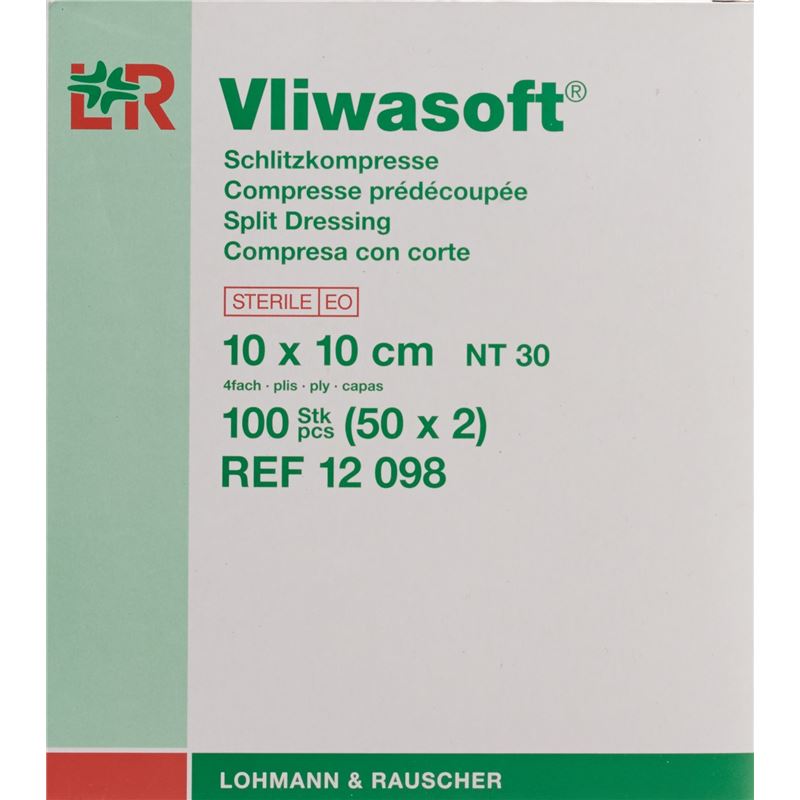 VLIWASOFT Schlitzkompresse 10x10cm st 50 x 2 Stk