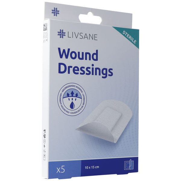 LIVSANE Sterile Wound Dressings 10x15cm 5 Stk