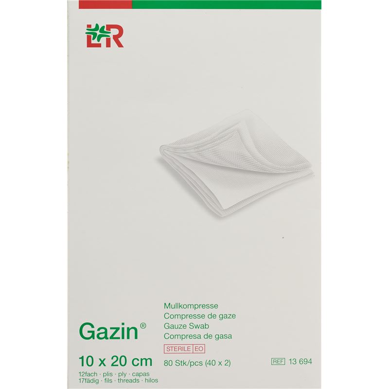 GAZIN Mullkompress Set 20x10cm 12f 40 x 2 Stk