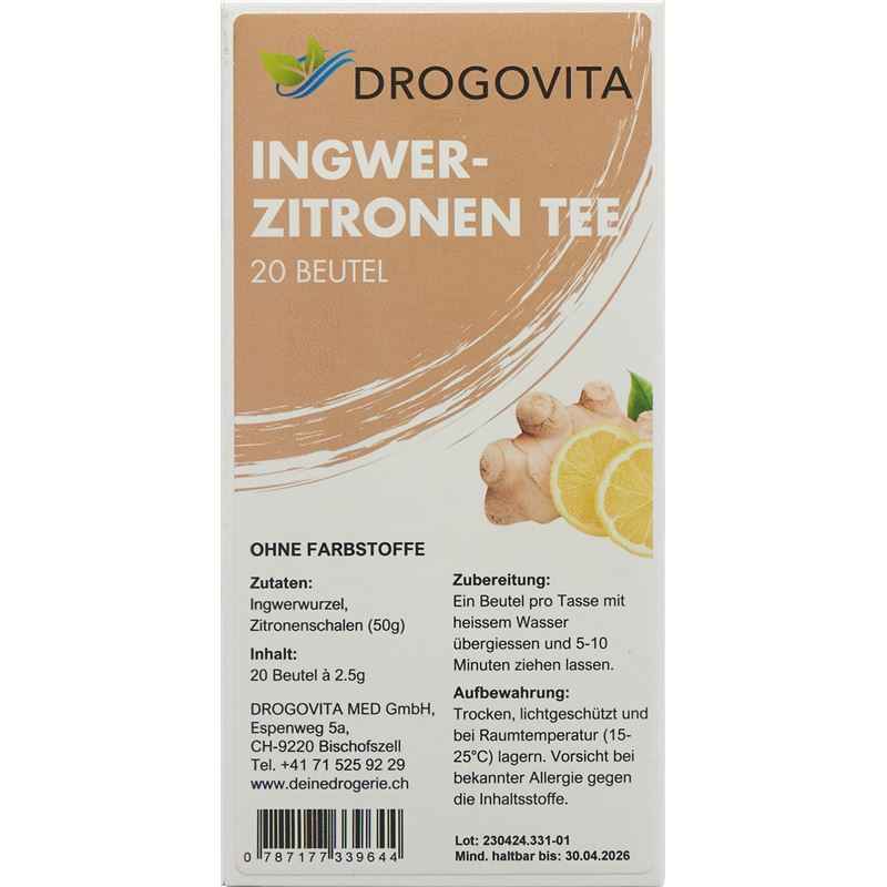 DROGOVITA Ingwer-Zitronen Tee Btl 20 Stk