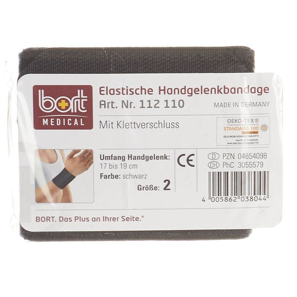 BORT Handgelenkbandage Velcro 8cm Gr1 -17cm schwa