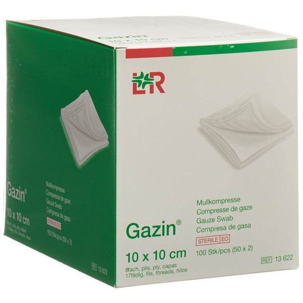 GAZIN Mullkompressen 10x10cm 8f st 50 x 2 Stk