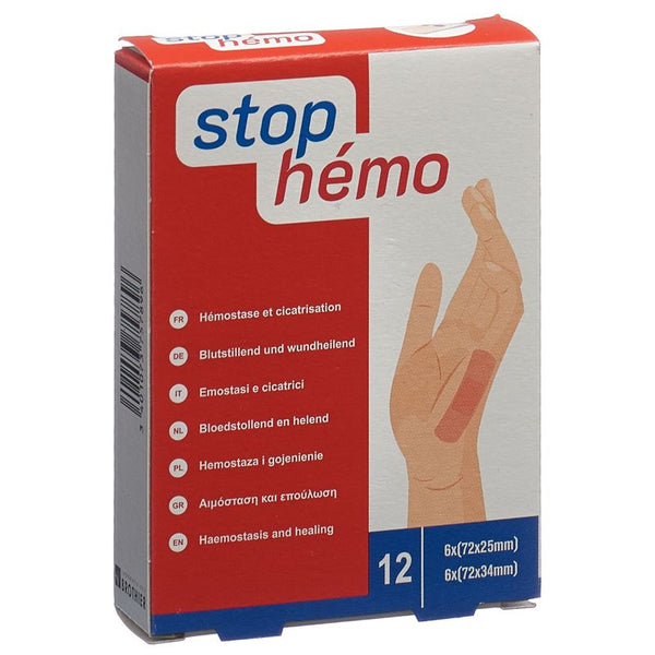 STOP HEMO Pflaster hämostat steril ass 12 Stk