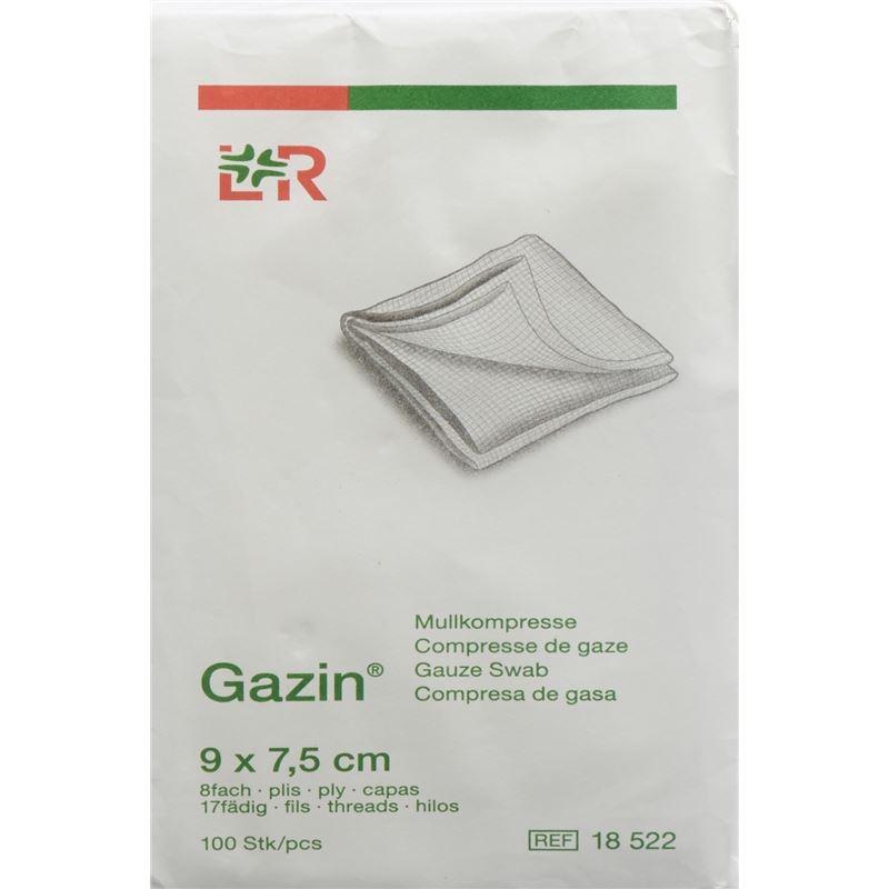 GAZIN Mullkompressen 9x7.5cm 8f unst 100 Stk