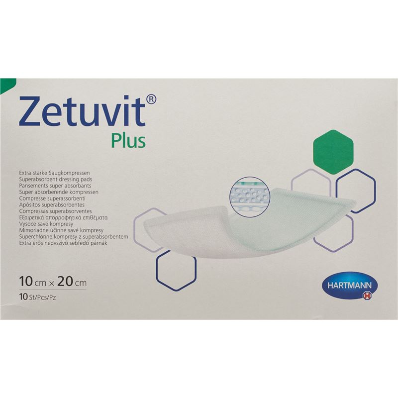 ZETUVIT Plus Absorptionsverband 10x20cm 10 Stk