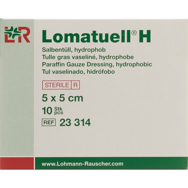 LOMATUELL H Salbentüll 5x5cm steril 10 Stk