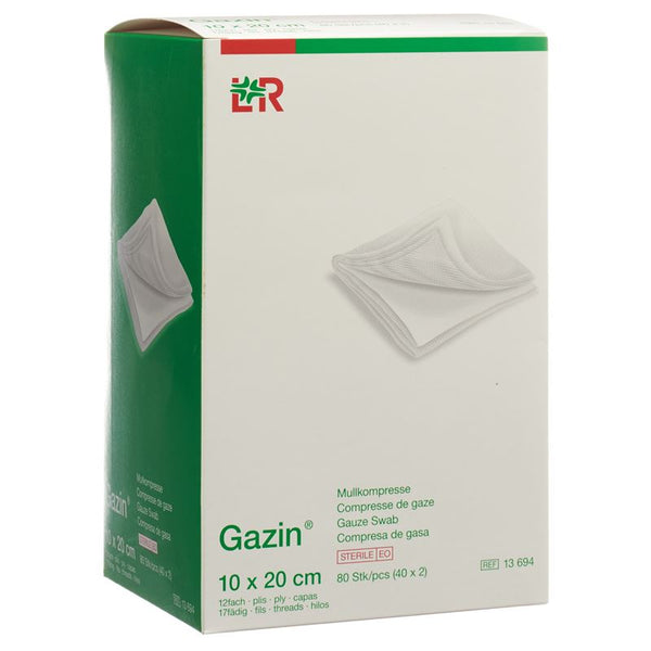 GAZIN Mullkompress Set 20x10cm 12f 40 x 2 Stk