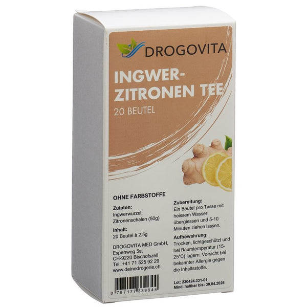 DROGOVITA Ingwer-Zitronen Tee Btl 20 Stk