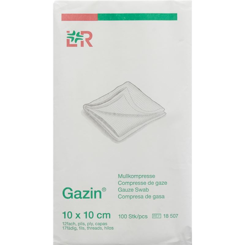 GAZIN Mullkompressen 10x10cm 12f unst 100 Stk