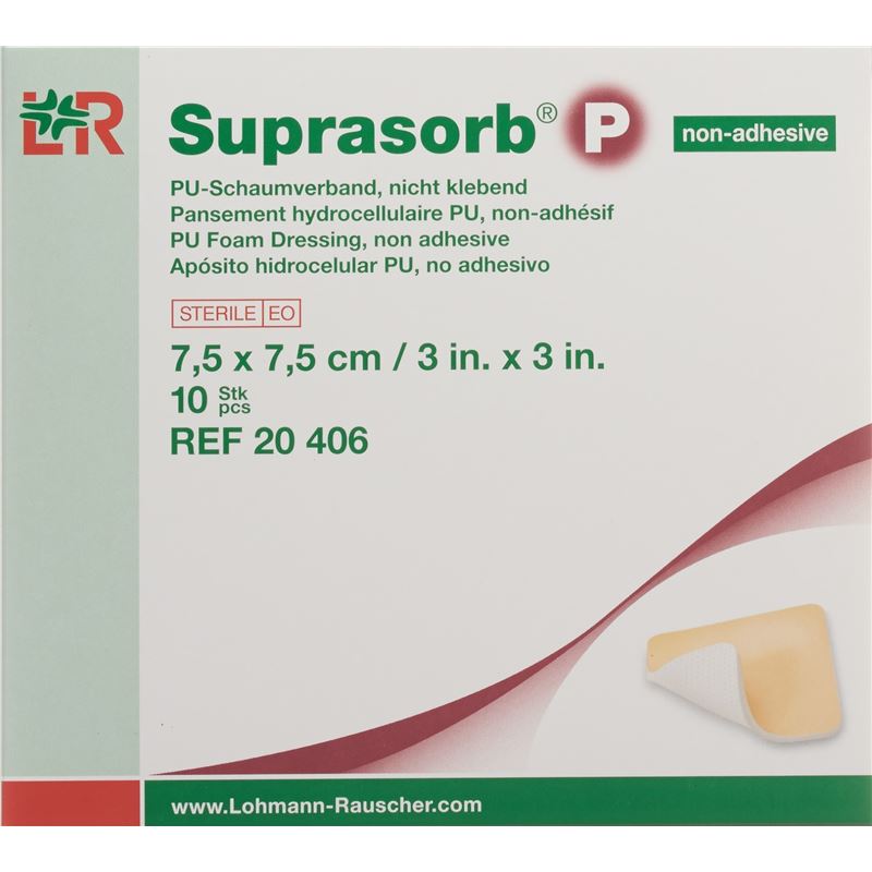 SUPRASORB P Schaumverband 7.5x7.5cm n klebe 10 Stk