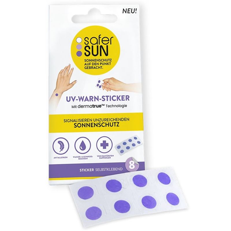 SAFERSUN UV-Warn-Sticker DE 8 Stk